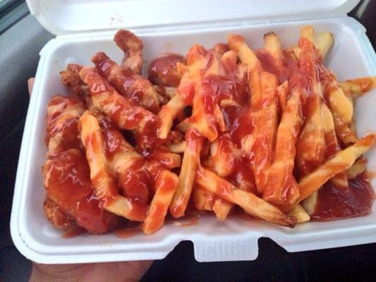 Chicken Fingers & Fries with Cheese & Ketchup