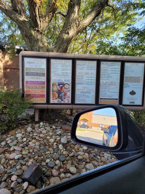 Menu board at Headrush Coffee on North Oak