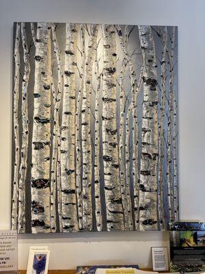 Huge 4x5 foot painting of Aspens by Jennifer Vranes