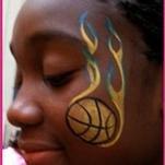 Facepainting Basket ball with flames