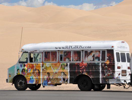 RPG Bus at California / Arizona border sand dunes.