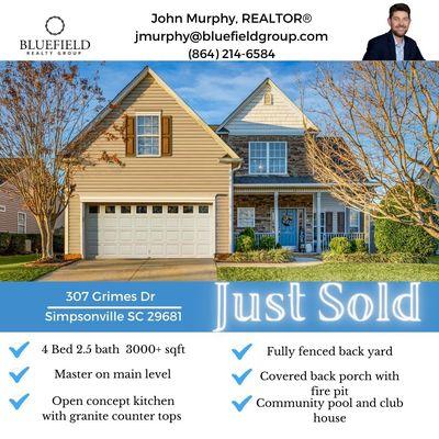 Simpsonville Home Sold!