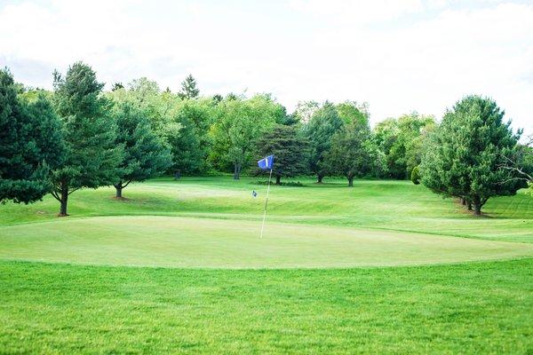 Par 3 - Hole 1 Green with Hole 5 Green in the Background