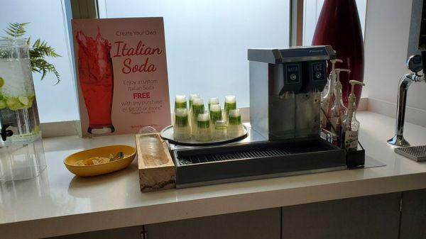 Free Italian Soda (self-serve) included with any purchase of $10 or more.