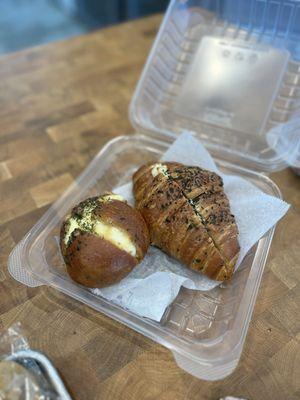 Garlic Cheese Bread + Croissant