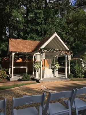 Gazebo decorated for the ceremony