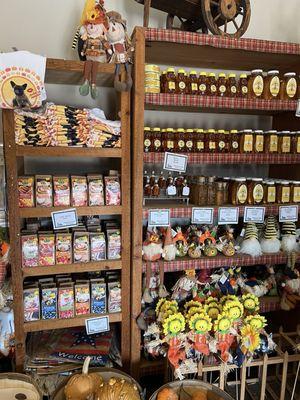 Local honey, jam, and other goodies.