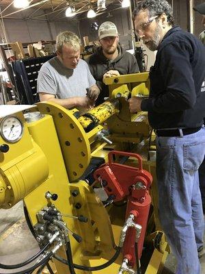 Our service techs repacking a customers cylinder