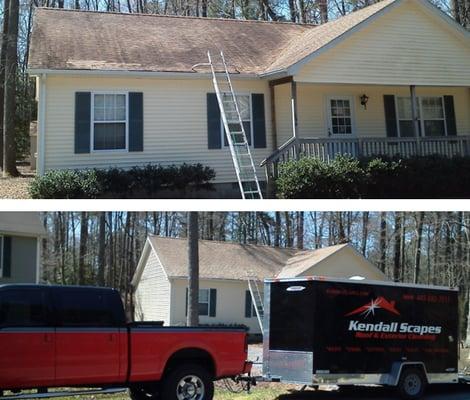 Ocean Pines roof cleaning using our low pressure cleaning system