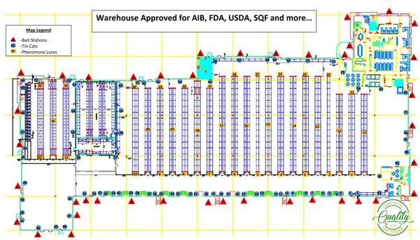 Warehouse Approved for AIB, FDA, USDA, SQF and other audit services.