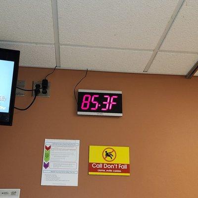 This was the temperature of the ER room - for someone running a fever!