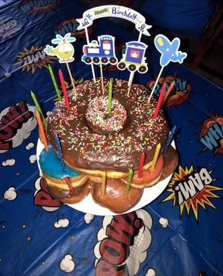 First year I made my nephew's donut cake 2020