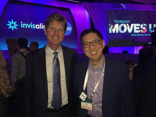 Dr. Shen with Invisalign CEO Joe Hogan at Invisalign Summit, Las Vegas 2016