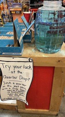 Try your luck at the quarter drop!