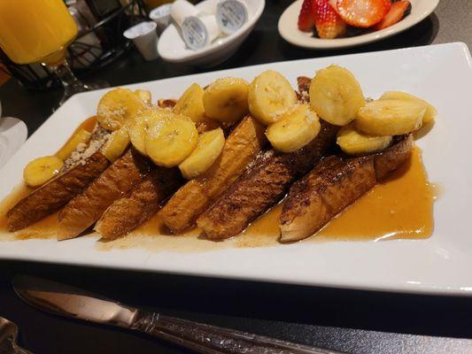 Bananas foster French toast custom special