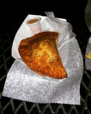 The empanada, sadly filled with grease.