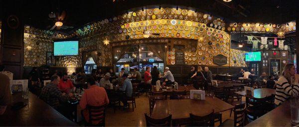 Pano inside high top bar facing dining room and street.