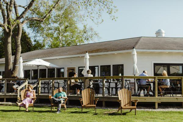 The newly expanded deck offers more views of Benona Shores Golf Course