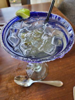 Perfectly-blended large spicy margarita with reposado tequila