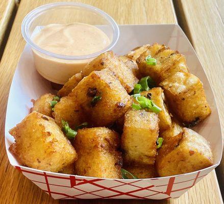 Homemade Dashi Tots finish with truffle salt!!!!