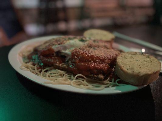 Eggplant Parm dinner