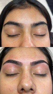 Eyebrows threading before and after pictures