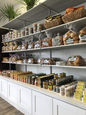 Selection of freshly baked breads and snacks