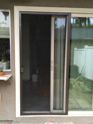 New sliding screen door with bug sweep on the side