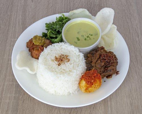 Nasi Padang:  Gives you portion of our top 6 selling items!