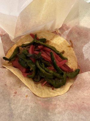 The special brisket taco