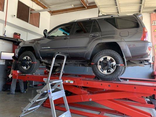 Thanks Allen for the alignment on my newly lifted 4runner! Highly recommend price was right and he goes above and beyond. Thank you