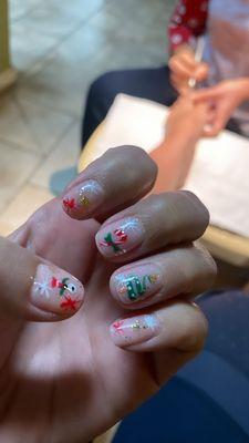 My beautiful holiday nails done by the BEST Lisa!  I love them!