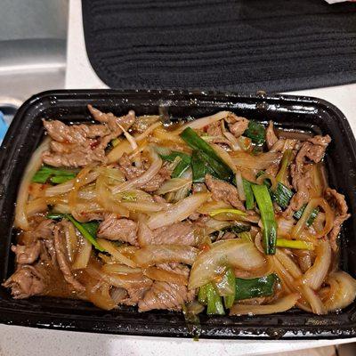 Mongolian Beef with allll the onions