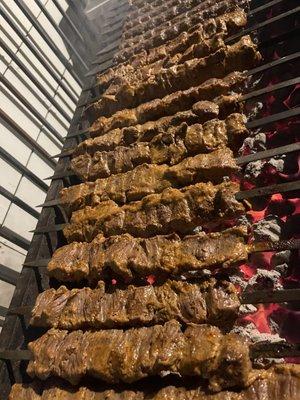 Steak Shish Kebab Grilled onsite at catering event