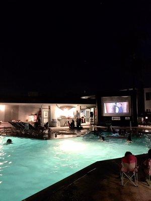 Movie by the pool! So fun.