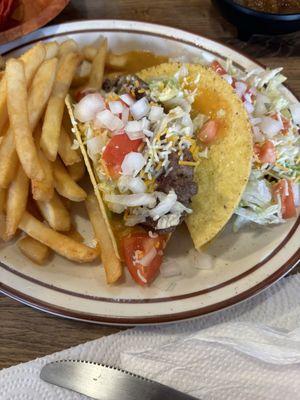 Taco burger plate