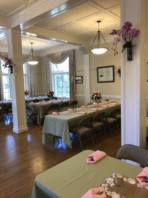 Dining Room set up for event