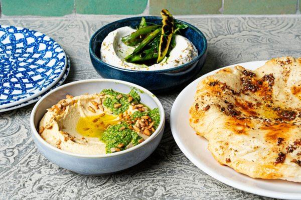 Hummus, Lebnah, & Flatbread