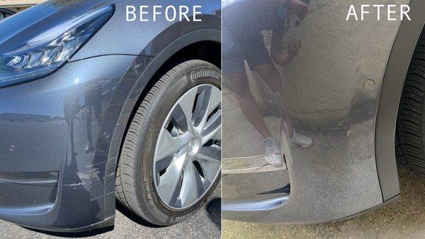 Before and after, Tesla Model Y