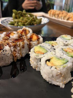 Peanut Avocado Roll and Sweet Potato Roll