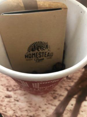 Gift card in a cup with coffee beans! Creative!