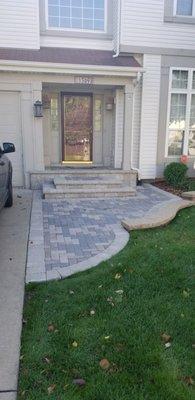 Unilock Brick Landing, Stoop and Front Walkway