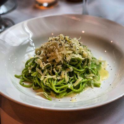 Tagliolini di Spinaci Fossa e Pepe
 spinach tagliolini fossa cheese black pepper