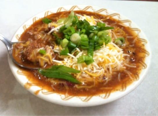 Bowl of house made chili.