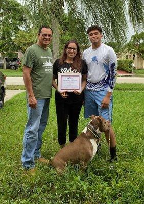 Congratulations on completing the Canine Technology Institute Handlers Course. We loved working with you guys.