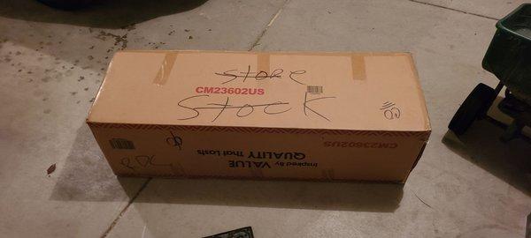 Our order had been marked STORE STOCK which they awkwardly crossed out.