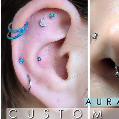 Body piercing and styling with titanium fully sanitizer body jewelry and earrings