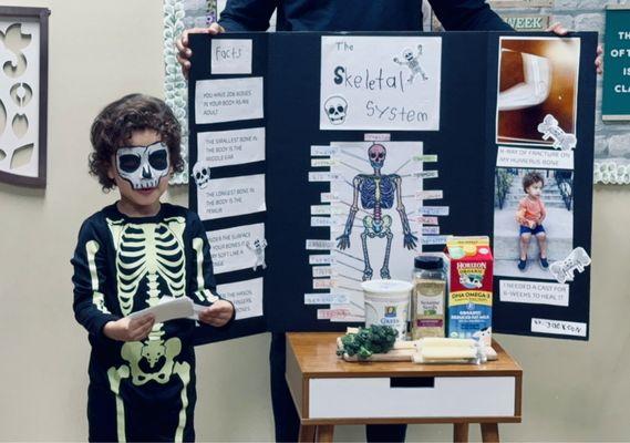 His very first science fair project. Yes he is reading index cards all on his own! Thank you Mrs Vanessa