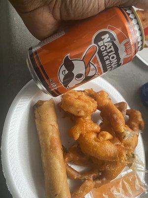 Crab meat egg roll, fried shrimp and fried crab.  Had to bring the Boh!