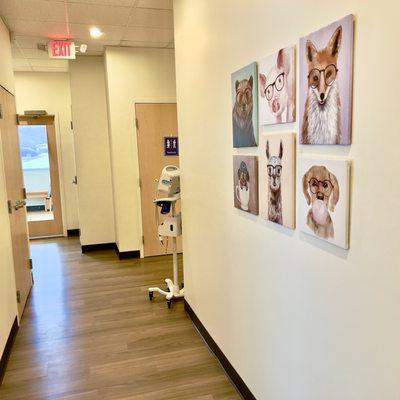 Kid friendly decorations and wide clean hallways